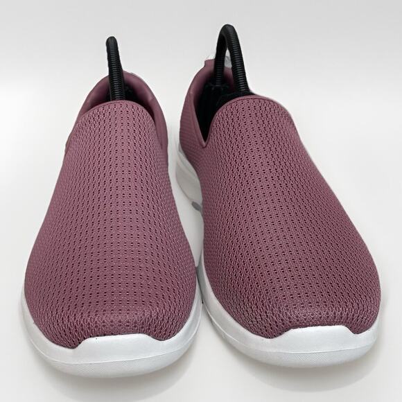 Skechers Womens 9.5 Go Walk Joy Aurora Slip On Sneakers Mauve Mesh Lightweight - Picture 4 of 7